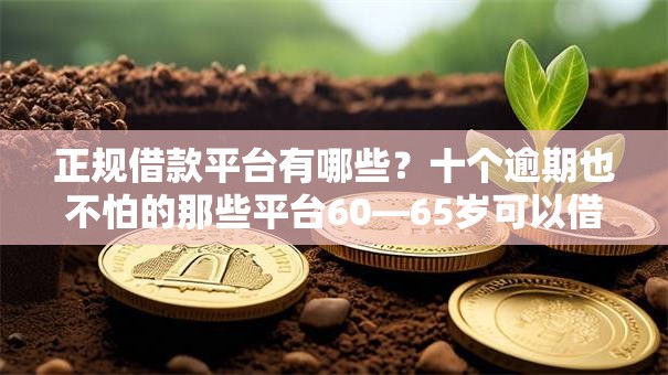 正规借款平台有哪些？十个逾期也不怕的那些平台60—65岁可以借钱