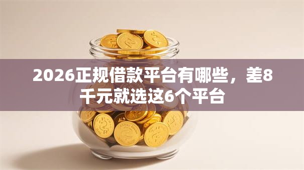 2026正规借款平台有哪些，差8千元就选这6个平台