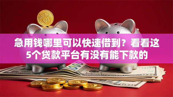急用钱哪里可以快速借到？看看这5个贷款平台有没有能下款的