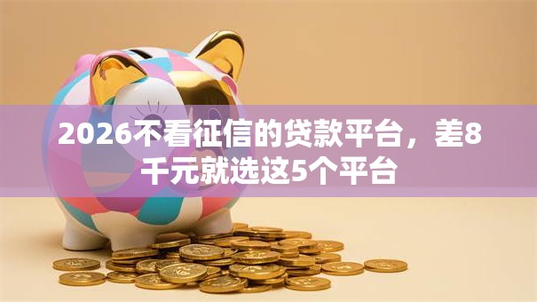 2026不看征信的贷款平台,差8千元就选这5个平台 2026不看征信的贷款平台,差8千元就选这5个平台