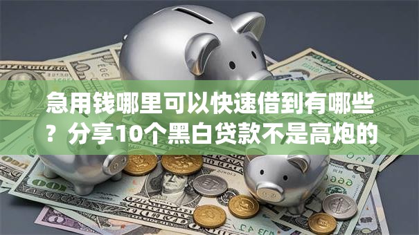 急用钱哪里可以快速借到有哪些？分享10个黑白贷款不是高炮的app