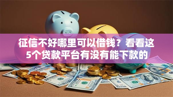 征信不好哪里可以借钱？看看这5个贷款平台有没有能下款的