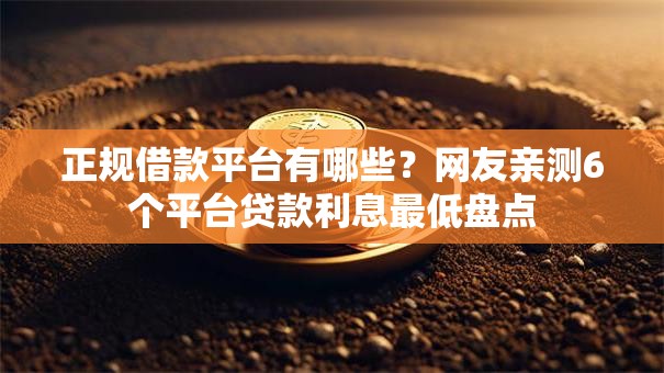 正规借款平台有哪些?网友亲测6个平台贷款利息最低盘点 正规借款平台有哪些?网友亲测6个平台贷款利息最低盘点