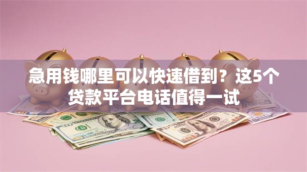 急用钱哪里可以快速借到?这5个贷款平台电话值得一试 急用钱哪里可以快速借到?这5个贷款平台电话值得一试