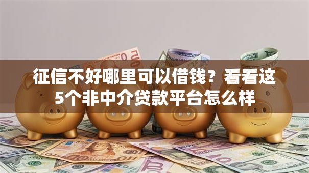 征信不好哪里可以借钱？看看这5个非中介贷款平台怎么样