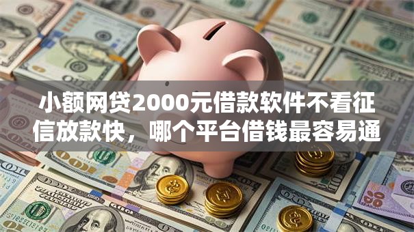 小额网贷2000元借款软件不看征信放款快，哪个平台借钱最容易通过的8个平台介绍