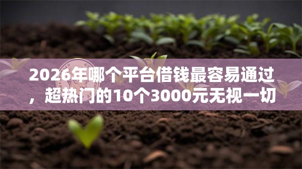 2026年哪个平台借钱最容易通过，超热门的10个3000元无视一切必下款的口子推荐