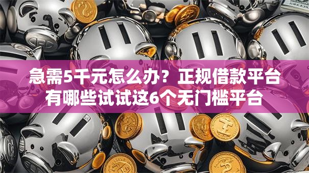 急需5千元怎么办？正规借款平台有哪些试试这6个无门槛平台
