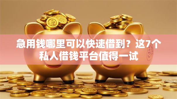 急用钱哪里可以快速借到?这7个私人借钱平台值得一试 急用钱哪里可以快速借到?这7个私人借钱平台值得一试