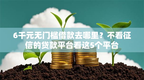 6千元无门槛借款去哪里？不看征信的贷款平台看这5个平台