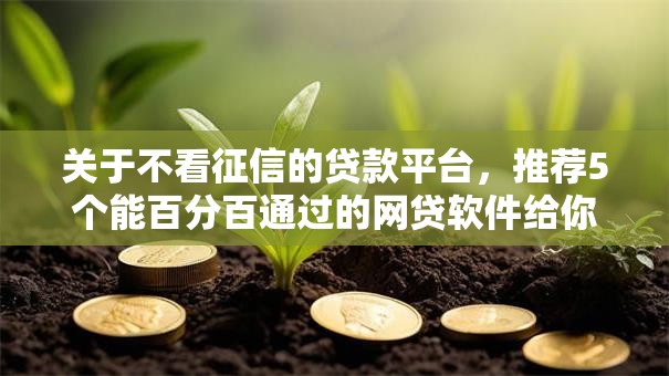 关于不看征信的贷款平台,推荐5个能百分百通过的网贷软件给你 关于不看征信的贷款平台,推荐5个能百分百通过的网贷软件给你