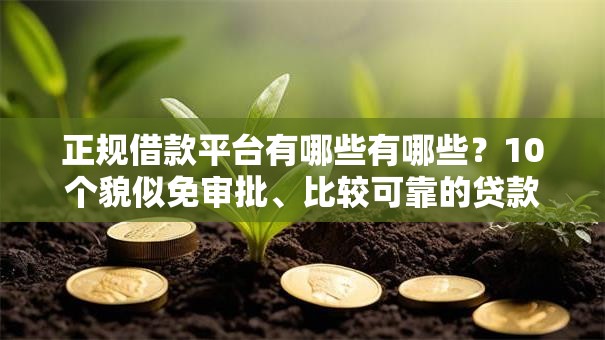 正规借款平台有哪些有哪些？10个貌似免审批、比较可靠的贷款平台合集