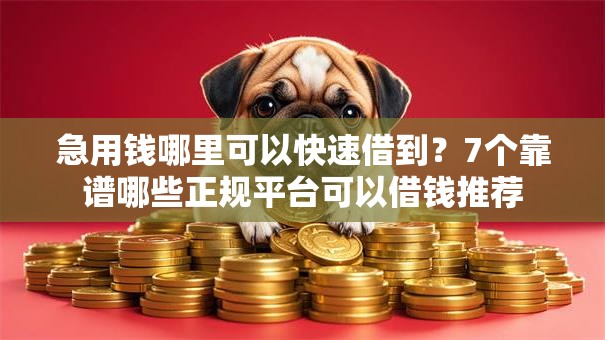 急用钱哪里可以快速借到？7个靠谱哪些正规平台可以借钱推荐