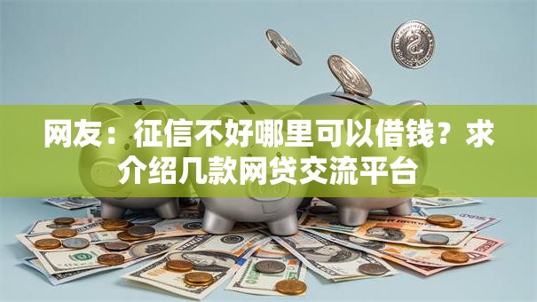 网友：征信不好哪里可以借钱？求介绍几款网贷交流平台