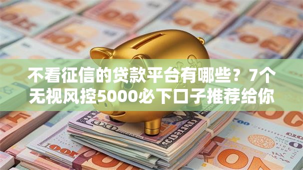 不看征信的贷款平台有哪些？7个无视风控5000必下口子推荐给你