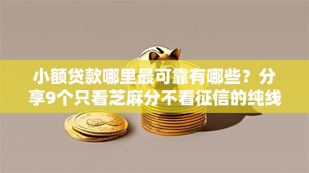 小额贷款哪里最可靠有哪些？分享9个只看芝麻分不看征信的纯线上审批平台
