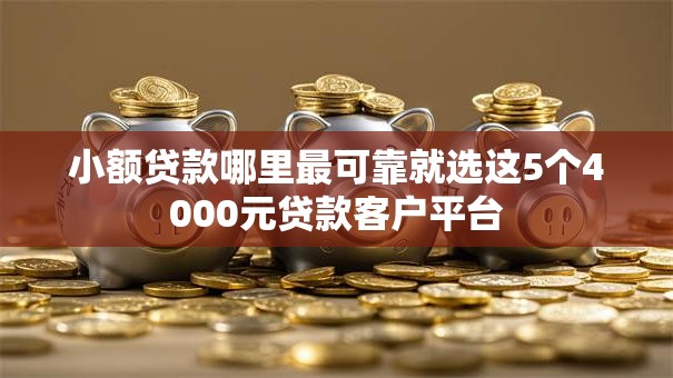 小额贷款哪里最可靠就选这5个4000元贷款客户平台 小额贷款哪里最可靠就选这5个4000元贷款客户平台
