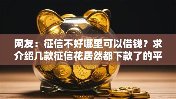 网友：征信不好哪里可以借钱？求介绍几款征信花居然都下款了的平台