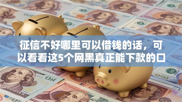 征信不好哪里可以借钱的话，可以看看这5个网黑真正能下款的口子