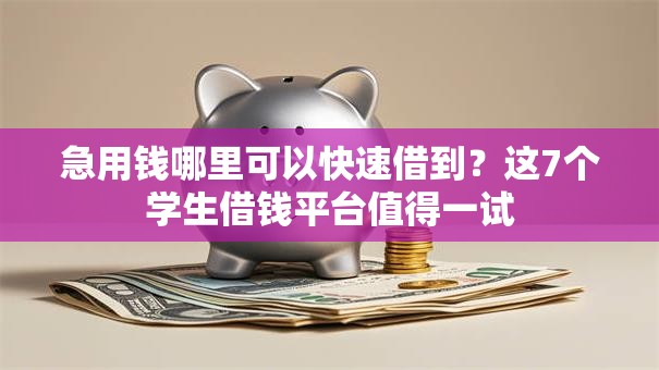 急用钱哪里可以快速借到？这7个学生借钱平台值得一试
