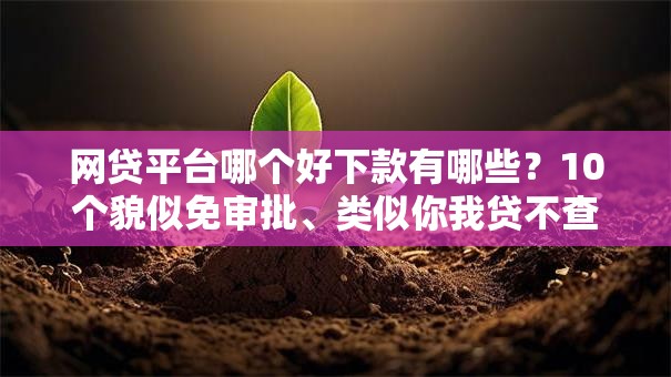 网贷平台哪个好下款有哪些？10个貌似免审批、类似你我贷不查征信的贷款平台合集