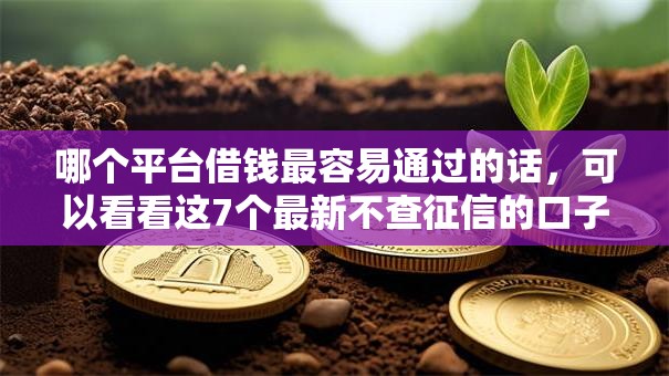哪个平台借钱最容易通过的话，可以看看这7个最新不查征信的口子