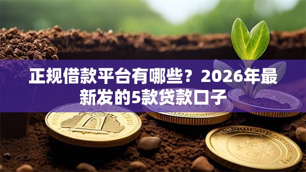 正规借款平台有哪些？2026年最新发的5款贷款口子