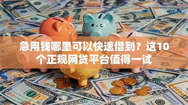 急用钱哪里可以快速借到？这10个正规网贷平台值得一试