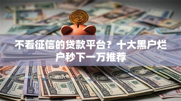不看征信的贷款平台?十大黑户烂户秒下一万推荐 不看征信的贷款平台?十大黑户烂户秒下一万推荐