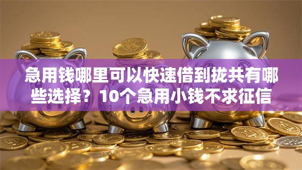 急用钱哪里可以快速借到拢共有哪些选择？10个急用小钱不求征信流水轻松贷的平台详解