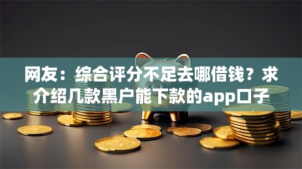 网友：综合评分不足去哪借钱？求介绍几款黑户能下款的app口子