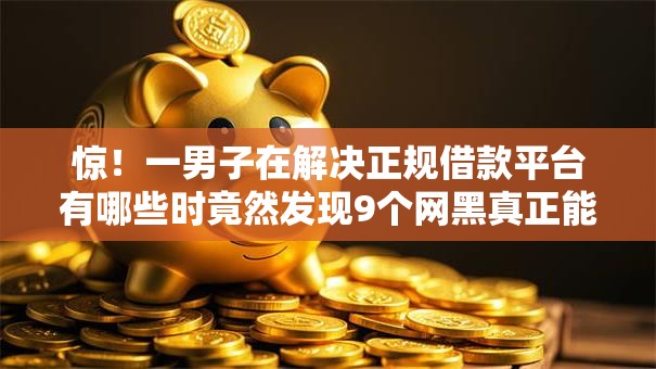 惊！一男子在解决正规借款平台有哪些时竟然发现9个网黑真正能下款的软件，事后分享了出来