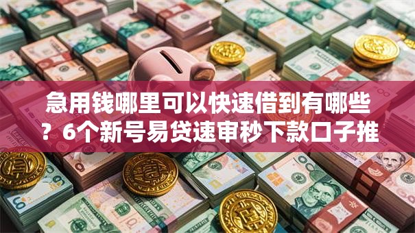 急用钱哪里可以快速借到有哪些？6个新号易贷速审秒下款口子推荐给你