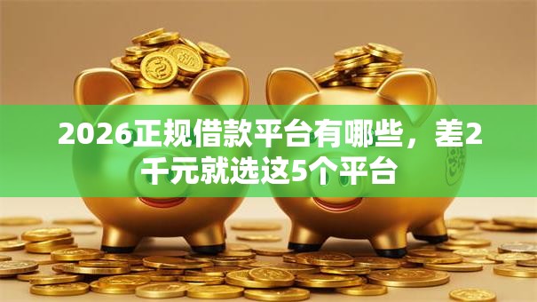 2026正规借款平台有哪些，差2千元就选这5个平台