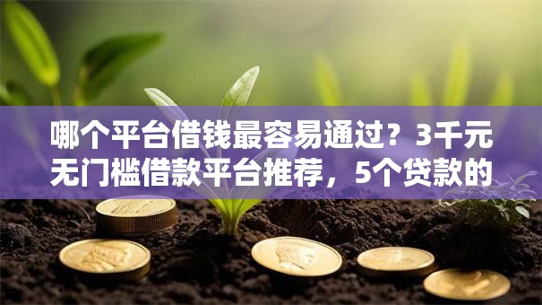哪个平台借钱最容易通过？3千元无门槛借款平台推荐，5个贷款的平台盘点