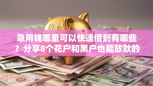 急用钱哪里可以快速借到有哪些?分享8个花户和黑户也能放款的平台 急用钱哪里可以快速借到有哪些?分享8个花户和黑户也能放款的平台
