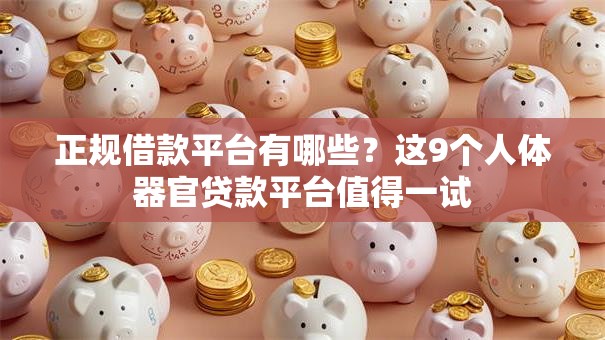 正规借款平台有哪些？这9个人体器官贷款平台值得一试