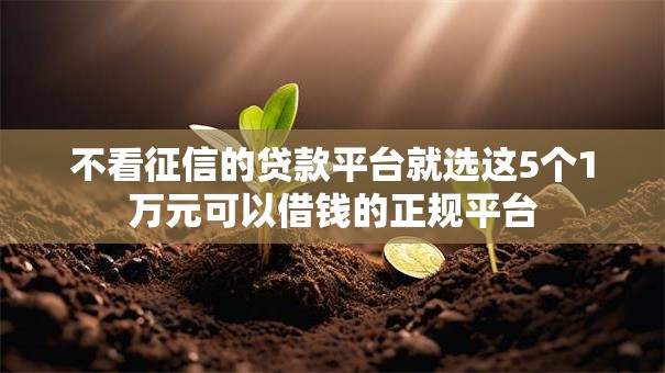 不看征信的贷款平台就选这5个1万元可以借钱的正规平台 不看征信的贷款平台就选这5个1万元可以借钱的正规平台