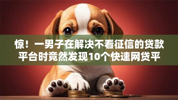 惊！一男子在解决不看征信的贷款平台时竟然发现10个快速网贷平台，事后分享了出来