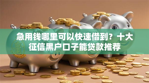 急用钱哪里可以快速借到？十大征信黑户口子能贷款推荐
