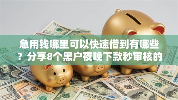 急用钱哪里可以快速借到有哪些?分享8个黑户夜晚下款秒审核的平台 急用钱哪里可以快速借到有哪些?分享8个黑户夜晚下款秒审核的平台