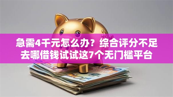 急需4千元怎么办？综合评分不足去哪借钱试试这7个无门槛平台