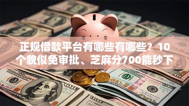 正规借款平台有哪些有哪些？10个貌似免审批、芝麻分700能秒下的软件合集