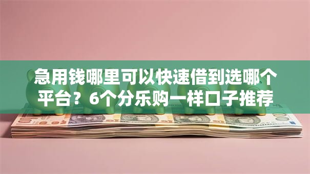 急用钱哪里可以快速借到选哪个平台？6个分乐购一样口子推荐
