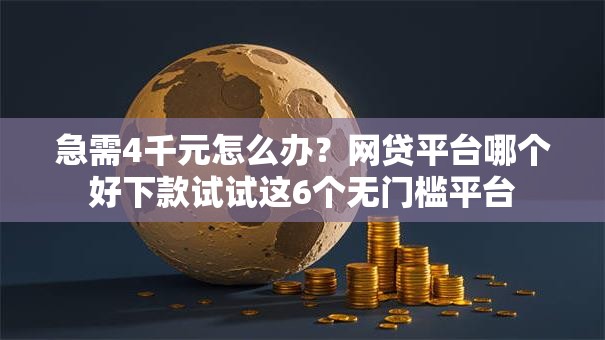 急需4千元怎么办？网贷平台哪个好下款试试这6个无门槛平台