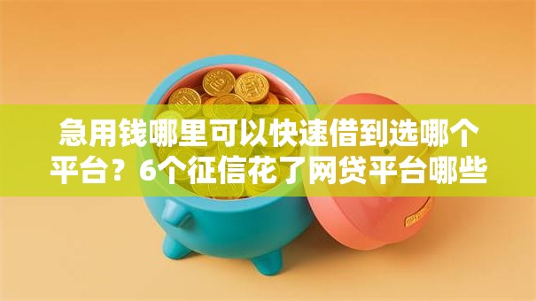 急用钱哪里可以快速借到选哪个平台？6个征信花了网贷平台哪些好下款推荐