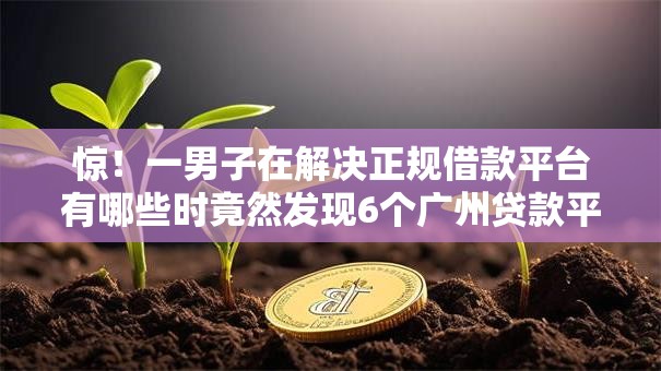 惊！一男子在解决正规借款平台有哪些时竟然发现6个广州贷款平台，事后分享了出来