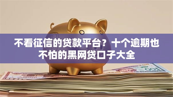 不看征信的贷款平台？十个逾期也不怕的黑网贷口子大全