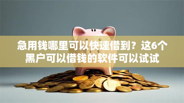 急用钱哪里可以快速借到？这6个黑户可以借钱的软件可以试试