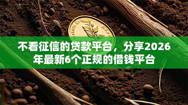 不看征信的贷款平台，分享2026年最新6个正规的借钱平台